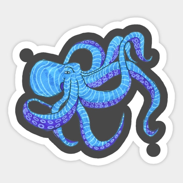Blue Octopus Sticker by DoodlesAndStuff
